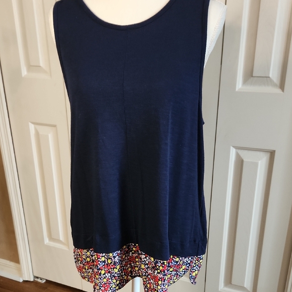 J. Crew Tops - J. Crew Asymmetrical Blue and Red Tank Top